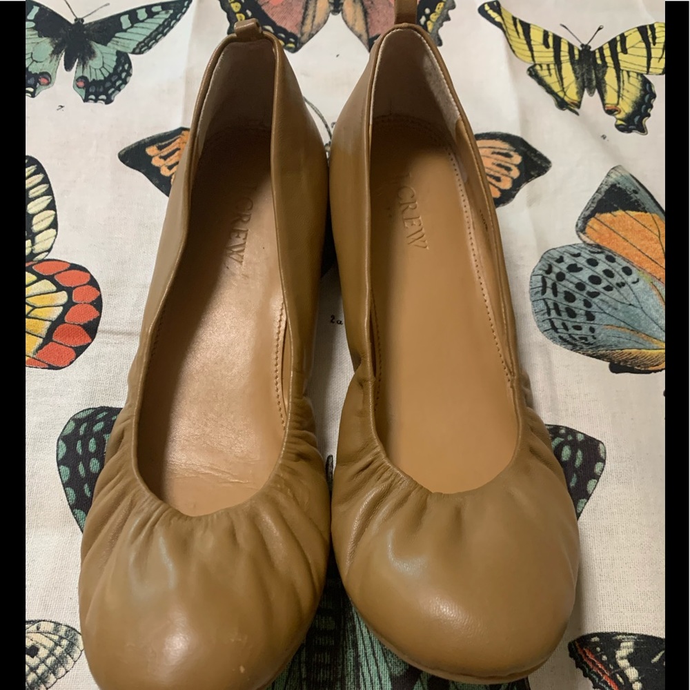 J Crew Camel Ballet Flats